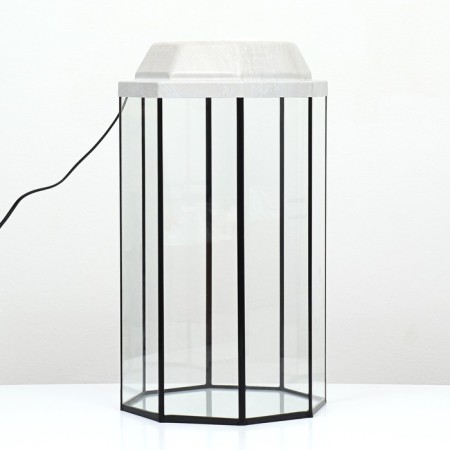 The Aquarium "Binogrand" with a lid, 24 liters, 25 x 25 x 46/50 cm, bleached oak-1