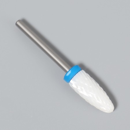 Ceramic milling cutter for “corn manicure”, average cut, 6 × 15 mm, in a plastic case, white color-3