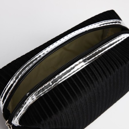 Cosmetic bag with lightning, black color-2