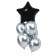 Bouquet of balloon balloon "Star" silver, set of 7 pcs.