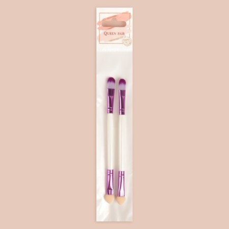 A set of makeup brushes, bilateral, with an applicator, 12.5 (+/- 1) cm, 2 pcs, color mix-4