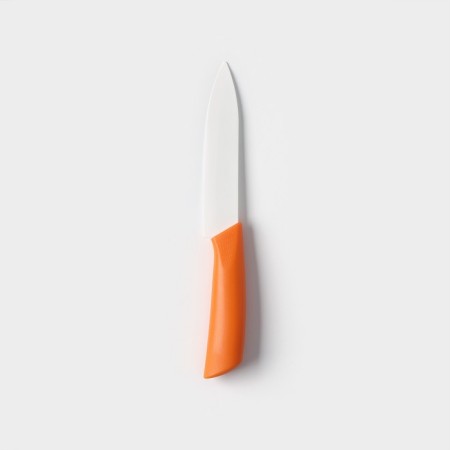 Knife ceramic shade "Simple", blade 12.5 cm, handle Soft Touch, yellow color-2