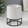 Ceramics candlestick, 1 candle "Foam" White with black 7.7x7.7x8.9 cm