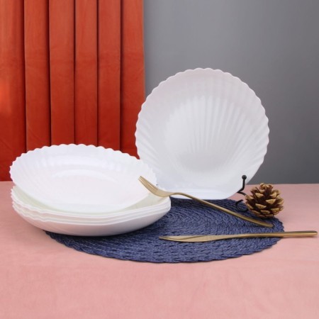 Deep plate Arya Home Shell, 6 pcs, white color