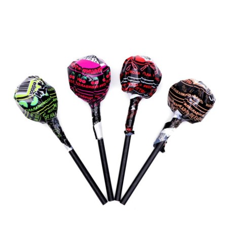 Caramel Ledenets on a stick "Futti Black Edition" Taste Kola Lim, Cola Vanil, Cherry-Cola, 12 g