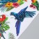 Plastic sticker multi -layer "tropical birds" mix 50x30 cm
