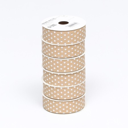 Ribbon for decor and gifts Kraft with embossing 2cm x 5 m-3