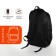 Youth backpack on a zipper, 4 pockets, black color/orange