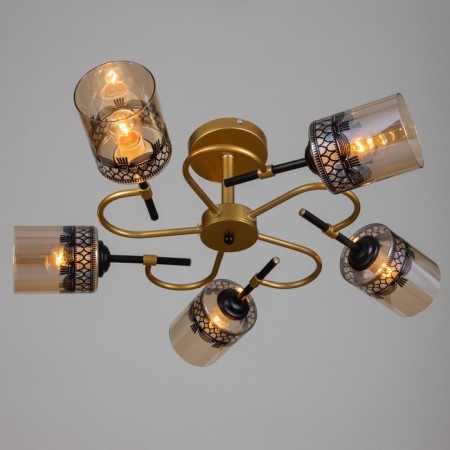 Marsy chandelier 5he27 40W black and gold 60x60x27 cm Bayerlux-1