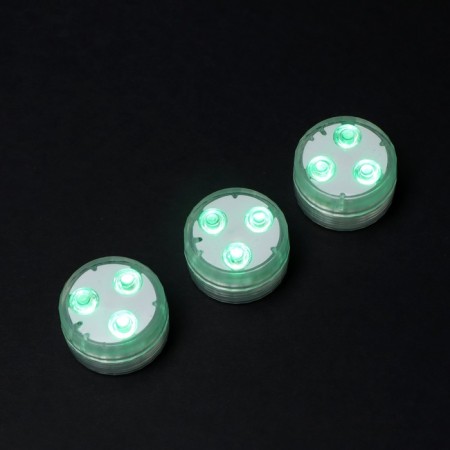 Waterproof lamp minimal mini, 3 x 1.9 cm, 3 pcs, from CR2032 (in set), remote control, rgb, IP68-5