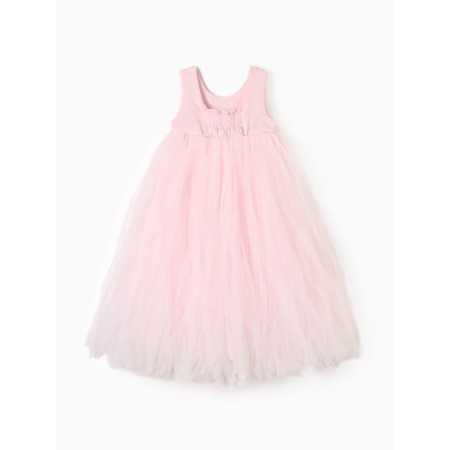 Dress children's elegant kaftan growth 90, dusty pink-17