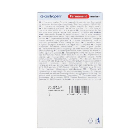 Permanent mowed marker 5.0 mm centropen 8576, line 1 - 4.6 mm, green color-4