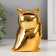 Piggy bank ceramics "Surprised owl" gold 12x8x14 cm
