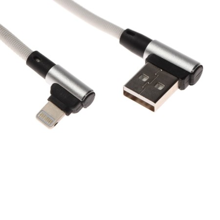 BLAST BMC-217, Lightning-USB, nylon braid, L-shaped, 1.0 m, silver-1
