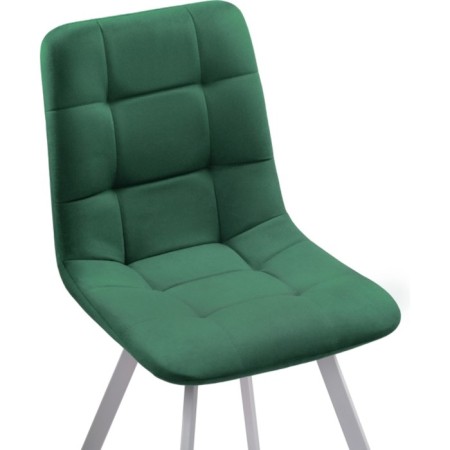 Stool on a metal frame chilli metal/velor, white/green 43.5x50x87.5 cm-4