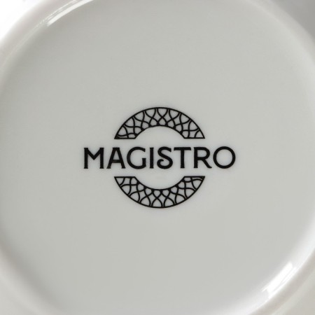 Porcelain sugarian with a spoon Magistro "sea breeze", 250 ml, white color-1