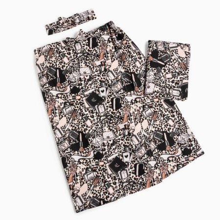 Set for the Ethel Leopard sauna Pareo with a bow+towel 80x150 cm+dressing, 100% HL-3