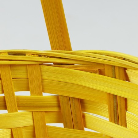 Wicker basket, d21 x 10/34 cm, yellow, bamboo-3