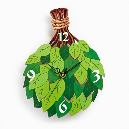 Wall clock, series: bath, "broom", discrete move, 21 x 28 cm-3