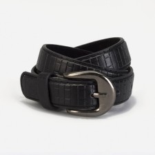 Children's belt, width - 2cm, screw, buckle for metal, black color