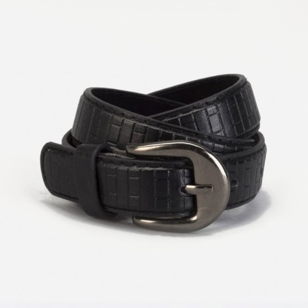 Children's belt, width - 2cm, screw, buckle for metal, black color