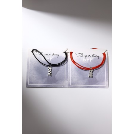 Bracelets "Demetrons" Love, black-red color, l = 17 cm-4