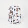 School backpack on lightning from textiles, external pocket, white/black color