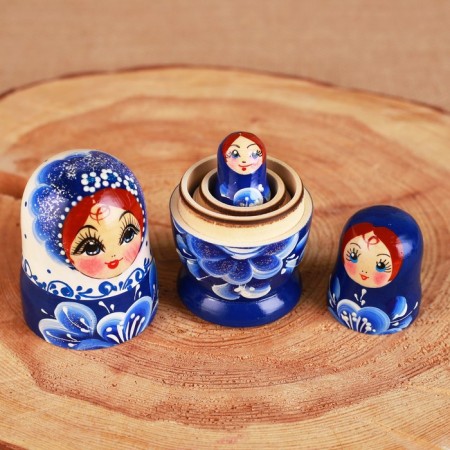 Матрёшка "Белый платок", 3 кукольная, 11 см-4