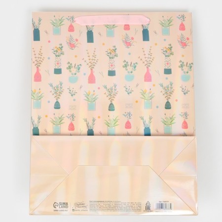 Package Gift Laminated Vertical, packaging, “Be happy”, rainbow holography, m 26 x 30 x 9 cm-6