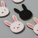 Decor for the creativity of the felt shine "White Rabbit" 4.5x3.3 cm