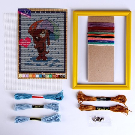 A set of creative creativity “Embroidery on a plastic canvas. In the rain »Series Plastic Canvas-1