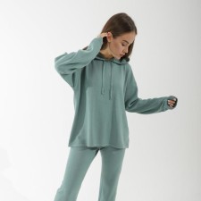 Knitted suit SL, with a hood, 42-44, green
