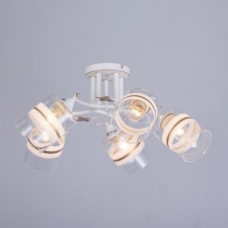 Mia chandelier 5x60W E27 white, gold 59x18x24cm-1