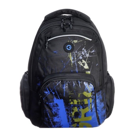 Youth backpack 41.5 x 29 x 18 cm, Grizzly, ergonomic back, laptop department, blue/khaki-3