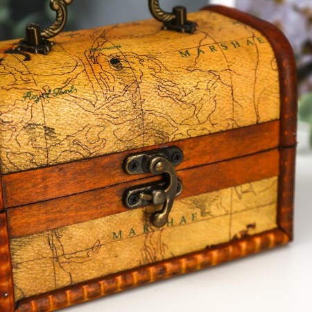 Casket wood chest "Wanderer map" 10.5x15x9 cm-8