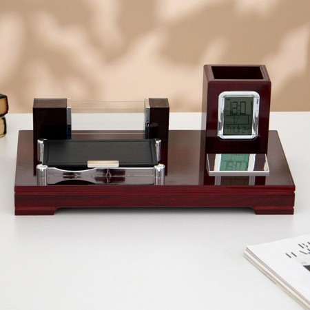 Set of table office 5B1 with a clock, red tree-1