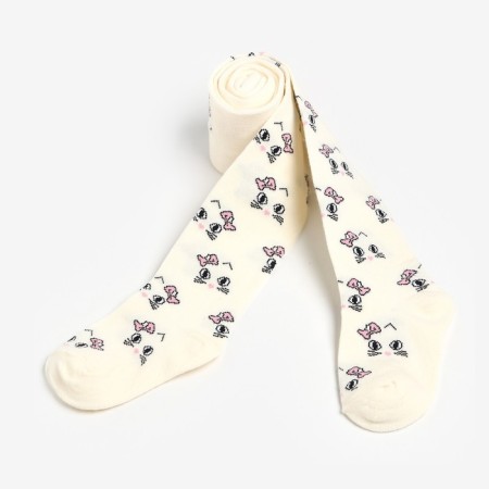 Pantyhose baby, milk/cats, height 104-110 cm