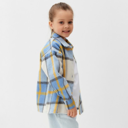 Children's shirt kaftan insulated, size 34 (122-128 cm), blue-2