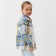 Children's shirt kaftan insulated, size 34 (122-128 cm), blue