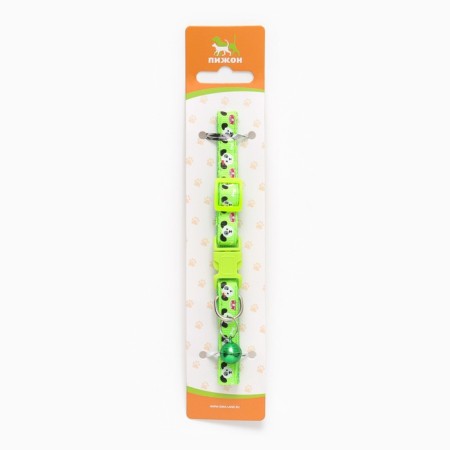 Two -layer collar with fastx "delicious" 30 x 1 cm, green-7
