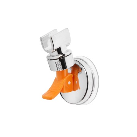 Holder for shower watering can Zein Z73, on vacuum suction cup, plastic, chromium/orange-7