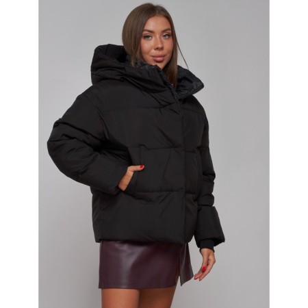 Winter jacket female, size 50, black color-9