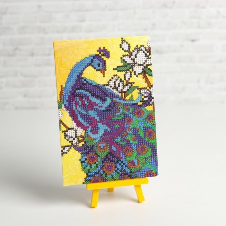 Diamond mosaic with a partial filling on the stand “Pavlin”, 13 x 19 cm, cardboard-2