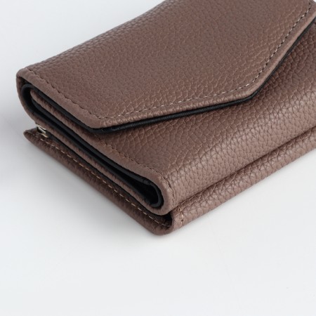 Women's wallet on the button, gray color-4