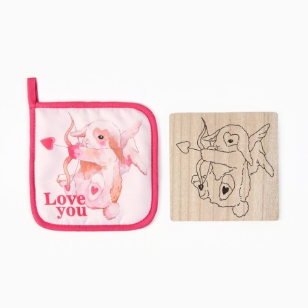 Set of kitchen shares Love You: stand 15*15 cm, take 17*17cm-1