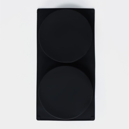 Baking uniform “Biscotto”, silicone, 2 cells, 39 × 21.5 × 3 cm, d = 18 cm, black color is black-2