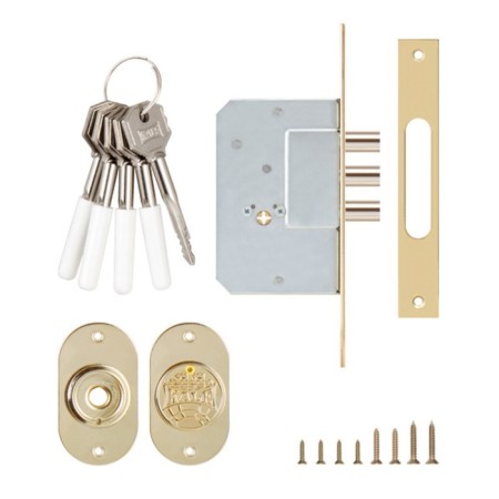 Cross -shaped Castle Castle Kale 189/3MF, 45 mm, 5 keys, brass color-2