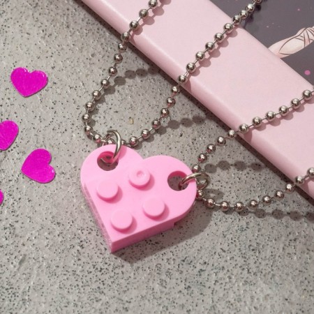 Kulons "Demetrons" Lego, bright pink color in silver, 60cm