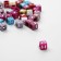 Acrylic bead "English letters" mix, silver, cube 6 × 6 mm, set 10 g, color mix