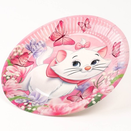 Paper plate "Happy Birthday!", 18 cm, cats aristocrats-3